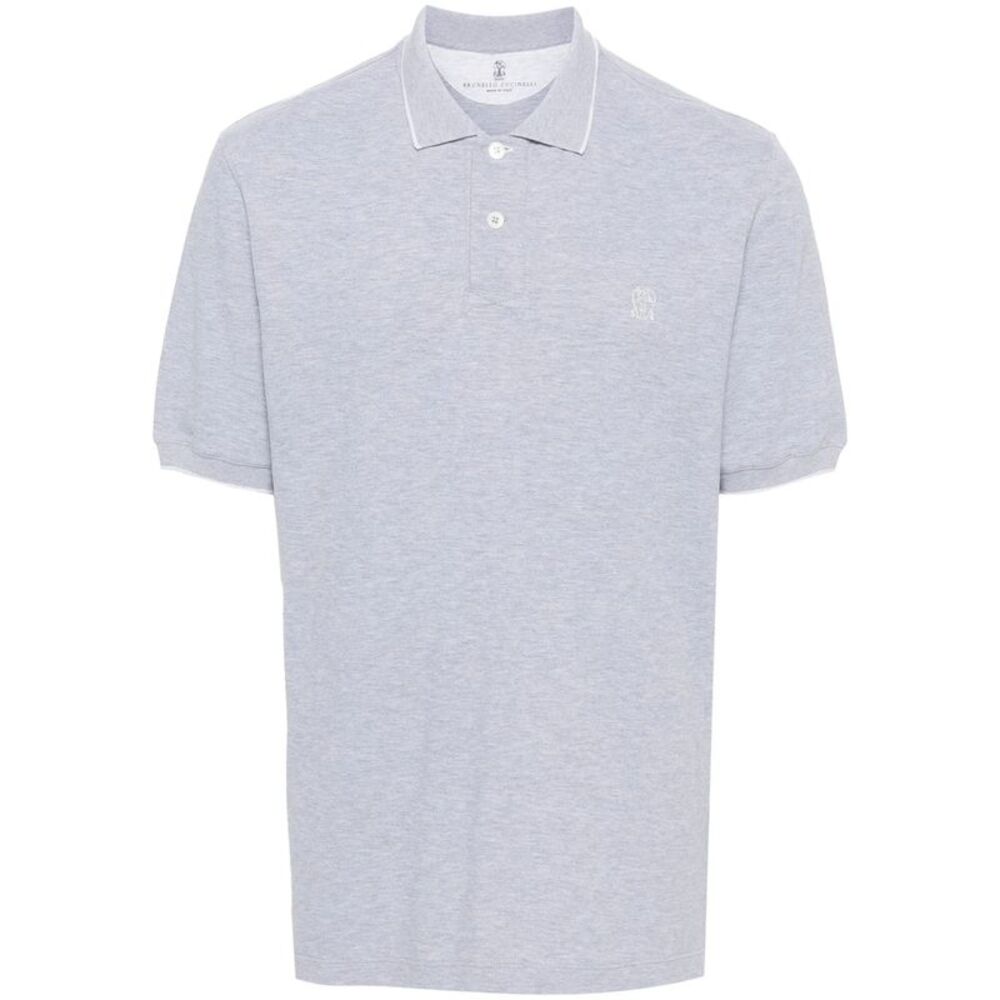Brunello Cucinelli Grey Polo Shirts Men